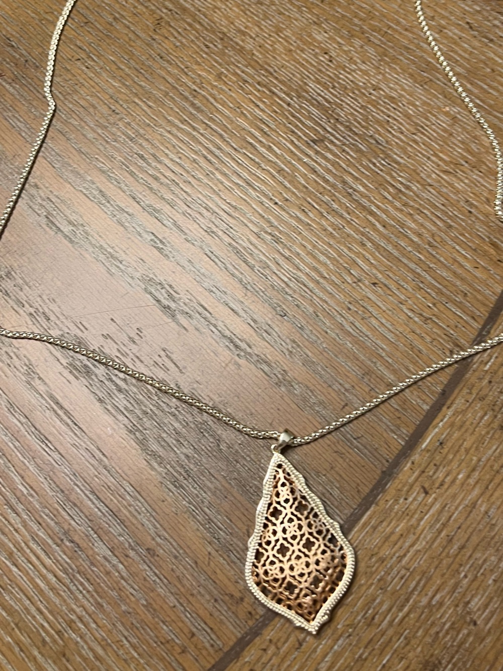 Kendra Scott Gold Filigree Teardrop Pendant Necklace